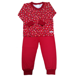 0336  Pijama Algodão Vermelho com Bolas 1 2